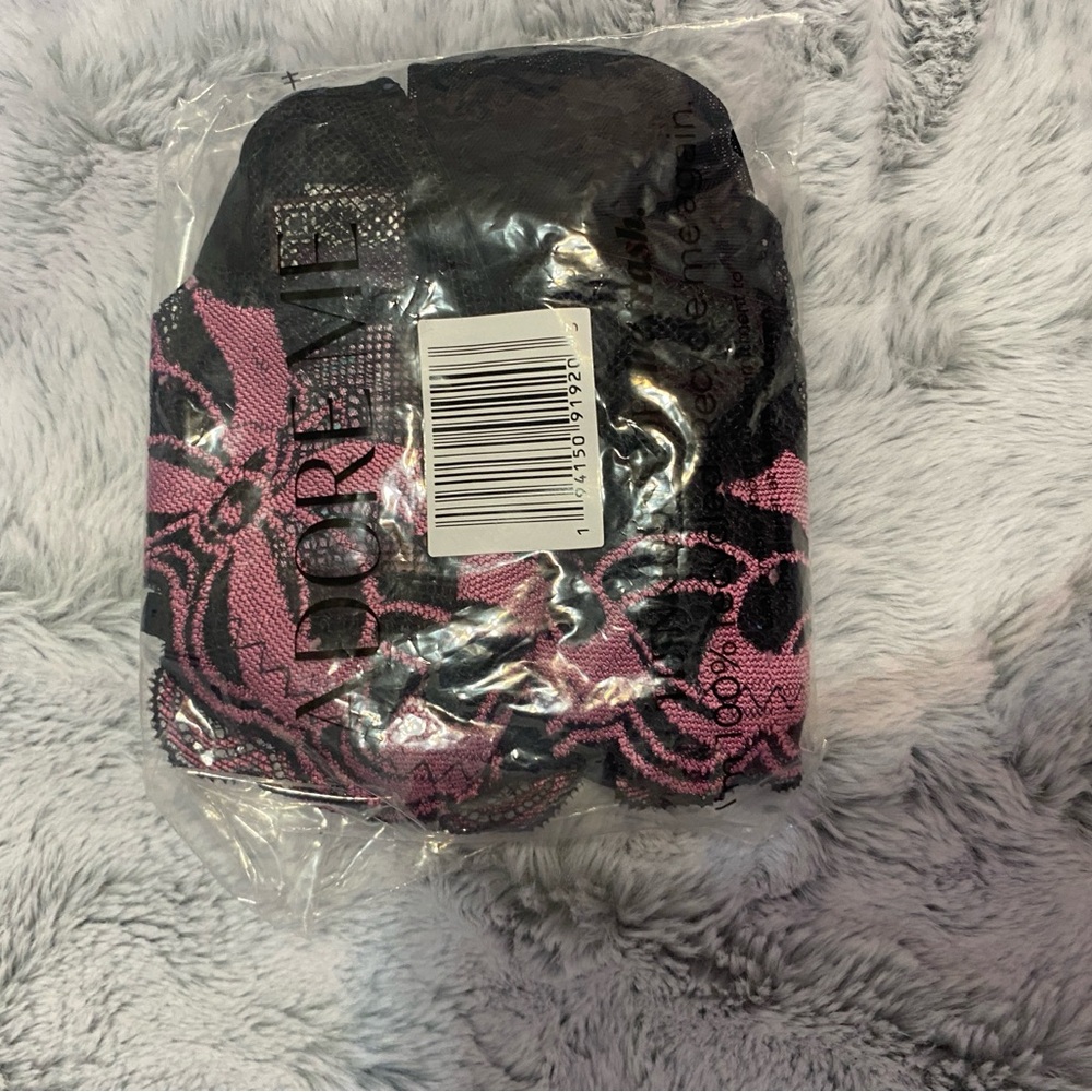 Adore Me Black and Pink Lace Audrina Push Up Hipster